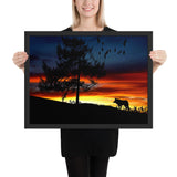 Tableau Deco Loup Soleil Couchant (Peinture)