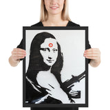 Tableau street art banksy joconde avec mitraillette