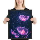 Tableau  de Méduse Fluo Violette