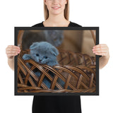 Tableau chat enfant le panier en bois