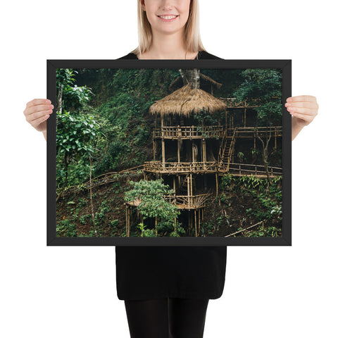 Tableau jungle la cabane dans la forêt