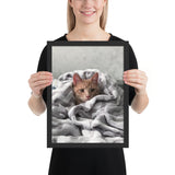 Tableau Animaux Chat sur un fauteuil Sous Plaid