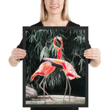 Tableau Animaux <Br> avec Flamant Rose (Romance)