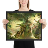 Tableau jungle abstrait au nuances de verts