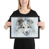 tableau peinture chien petit cadre