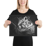 Tableau Animaux Lapin Noir et Blanc