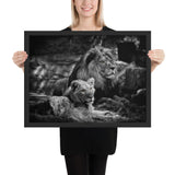 Tableau Lion et Lionne le Couple en Noir et Blanc