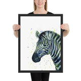 Tableau Zèbre Multicolore sur Fond Blanc
