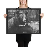 Tableau Ours Noir et Blanc Affamé