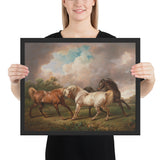 Tableau Peinture Cheval Blanc et Brun