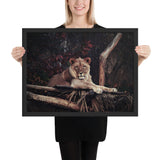 Tableau de Lion Noir et Blanc Jungle Sauvage