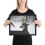 Tableau Cerf Neige Moderne