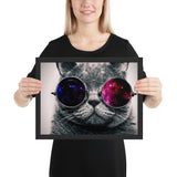 Tableau chat enfant les lunettes de son maître