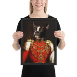 Tableau chien bulldog habillé lord