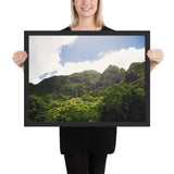 Tableau tropical montagne et ciel bleu