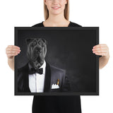 Tableau chien costume garde du corps