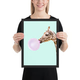 tableau girafe chewing gum petit cadre