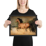 Tableau Photo de Cheval Brun Galopant