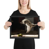 Tableau chat rigolo saute et joue