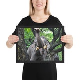 Tableau Animaux Eléphant Relief Bouche Ouverte