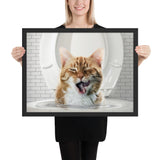 Tableau chat rigolo dans les wc