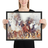 Tableau Chevaux Stylisés au Galop (Peinture)