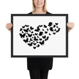 Tableau coeur papillon noir