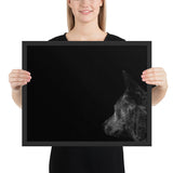 Tableau Deco Loup (Fond Noir et Blanc)