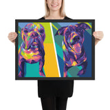 Tableau moderne chien duo stylé