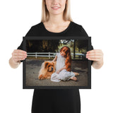 Tableau Animaux Chien avec petite Fille Rousse