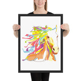 Tableau Chevaux Cheval Multicolore sur Fond Blanc
