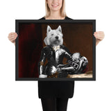 Tableau chien costume chevalier noble