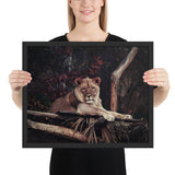 Tableau de Lion Noir et Blanc Focus