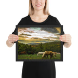 Tableau Chevaux Sauvages Couché de Soleil