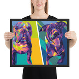 Tableau moderne chien les frères colorés