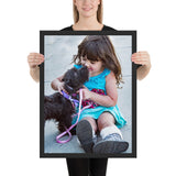 Tableau Chien Noir avec la Fillette