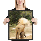 Tableau Africain Éléphant et Son Petit