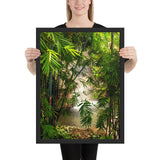 Tableau bambou et cascade naturelle