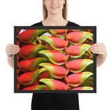 Tableau tropical heliconia rouge et jaune
