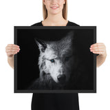 Tableau Animaux le Loup Noir et Blanc