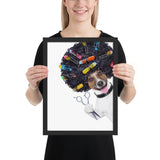 Tableau chien humain coiffeur pour hommes