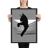 Tableau abstrait chat noir stylé