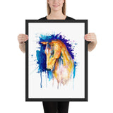 Tableau Cheval Moderne Bleu