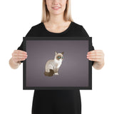 Tableau chat enfant le grognon sur fond violet