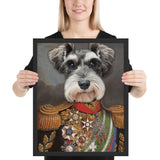 Tableau chien habillé général de guerre