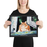 Tableau peinture chat moderne en réflexion