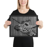Tableau Animaux Girafe Noir et Blanc de Près