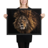 Tableau  Tête de Lion sur Fond Noir