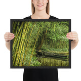 Tableau tropical bambou et la barque cachée