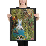 toile deco peinture jungle cascade